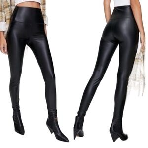 WILFRED FREE Vegan Leather Shiny Leggings Pants XS Black glossy sexy streetwear